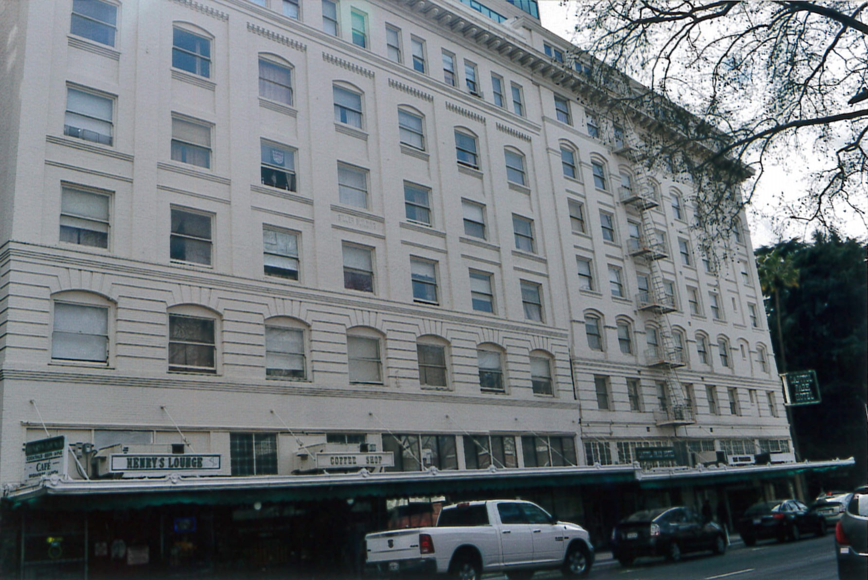 Street view of southeast side of building